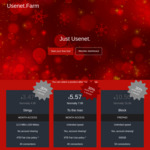 Usenet.farm 30% Off Usenet Plans: 12.5 MB/s Stingy Monthly Plan €3.47 / $5.57 AUD, 500GB Prepaid Block €10.50 / $16.86 AUD