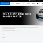 Win a 2021 Ford Ranger Raptor Worth $89,500 or 1 of 9 $500 Caltex Gift Cards from Rhino Rack Australia