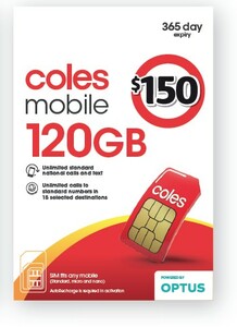 Coles Mobile $129 (Was $150) - 365 Days | 120GB Data | Unlimited ...