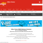 Win 1 of 5 $1,000 Prizes of Stationery from Office Choice