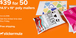 50 Customed Print Poly Mailer Bags 14.5" × 19" for US$39 Delivered (~A$54, Normally US$160) from Sticker Mule