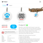 40% off Smart Pet Tags $11.99 + $4.99 Delivery @ Findpet