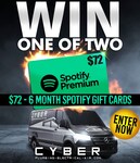 Win 1 of 2 Spotify Premium Gift Card Valued at $72 from Cyber Plumbers