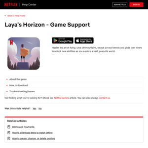 [iOS, Android, SUBS] Free with Netflix: Laya's Horizon, Raji: An Ancient Epic and 2 more games @ Apple App & Google Play Stores