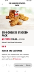KFC $10 Boneless Stacked Pack - Online & Pickup Only @ KFC