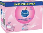Curash Baby Wipes, 8 Pack of 80 Wipes $17.37 ($14.76 S&S) + Delivery ($0 with Prime/ $39 Spend) @ Amazon AU