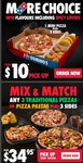 1 Mini Pizza + 2 Sides $10, 3 Traditional Pizzas or Pizza Pastas + 3 Sides $34.95 Pickup @ Domino's