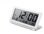 Travel Portable LCD Alarm Digital Clock Thermometer Snooze White - $6.99+Free Shipping