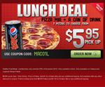 Pizza Hut Lunch Meal $5.95 for One Week Only - 9" Pizza Mia + 375 ml Pepsi + Half Garlic Bread