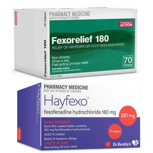 140x Fexfenadine Hydrochlroide 180mg Mixed Bundle $24.79 Delivered @ PharmacySavings