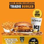 Tradies Deal $15.95: New Tradie Burger, 6 Star Nuggets, Medium Fries, Medium Drink and Cookie @ Carl's Jr