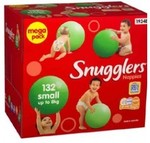 Snugglers NAPPIES up to 8kg 132per Box. 4 BOXES FOR $60 DELIVERED ($15 Per Box- 11.4c Per Nappy)