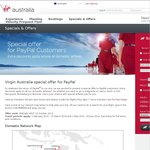 PayPal - Virgin Australia Airlines Domestic Flights 5% off (up to 34% off YMMV) Discount Code
