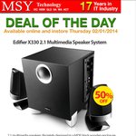 Edifier X330 2.1 Multimedia Speaker System 50% off. Now $29.00 MSY 2/1 Only
