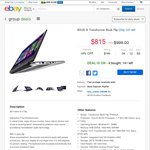 Asus TouchScreen 15.6" 1TB 4th Gen Intel Dual Core i5 Transformer Book Flip $815 @ Futu Online eBay