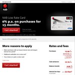 NAB Low Rate Card 0% on Purchases for 15 Months