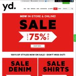 Up to 75% off - Tees from $9.99 & Dress Shirts from $19.99 @ yd.