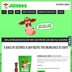 30% off Jeeerks Beef Jerky Hard Range - 50g Natural, Gluten Free Traditional Jerky for $3.50 (Was $5) + $10 Shipping