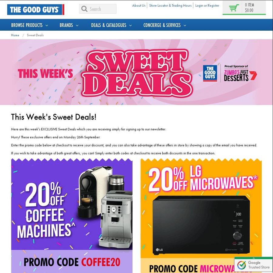 20 off Coffee Machines and LG Microwaves The Good Guys OzBargain