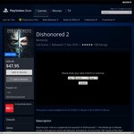 Playstation 12 Days of Xmas, Dishonored 2 $47.95 (PS4) 