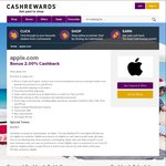 2% Cash Back from Apple Via Cashrewards