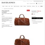 Snuff Coloured POLO RALPH LAUREN Large Smooth Leather Duffle Bag @ David Jones $899 WAS $1349