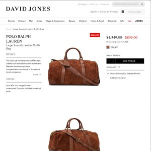 david jones duffle bag