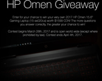 Win a 2017 HP Omen 15.6" Gaming Laptop Worth $1,560 from NCIX