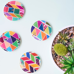 Colourful Coasters - Set of 4 $8.99 (Was $29.99) + Free Shipping by Neon Pear