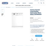 [Factory Second] DeLonghi Freestanding Dishwasher DEDW645 60cm White, $199.99 + $9.99 Delivery @ DeLonghi
