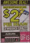 Copy Paper $2 per ream Limit 5 Harvey Norman's OFIS stationery store - Auburn