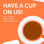 [VIC] Free Coffee from DiDi Lowfare Rideshare 6-10am Tue to Thu This Week @ Flinders Street Station