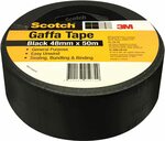 3M Scotch Gaffa Tape Black 48mm x 50m $9 + Delivery ($0 with Prime/ $39 Spend) @ Amazon AU