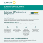 [QLD] Bonus $40 EFTPOS Card When You Switch Compulsory Third Party Auto Insurance to Suncorp