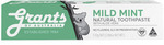 Grants of Australia Mild Mint with Aloe Vera Natural Toothpaste 110g $3 @ Coles