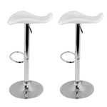 Bar Stools Set of 2 Gas Lift PU Leather- Artiss - White and Chrome $114.73 + Free Shipping @ Happy Offers