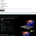 Lenovo Legion 5 Pro Gen 7 16" Laptop: AMD Ryzen 7 6800H, RTX 3060, 512GB SSD, 16GB RAM, WQXGA 165Hz, W11H $1819 Shipped @ Lenovo