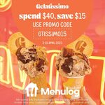 $15 off $40 Spend @ Gelatissimo via Menulog