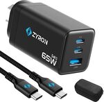 Zyron Powastone 65W GaN 3-Port Charger with 2m Cable & Case $38.24 + Delivery ($0 with Prime/ $59 Spend) @ Zyron Tech Amazon AU