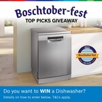 Win a Bosch Series 6 60cm Free-Standing Dishwasher (SMS6HCI02A) Valued at $1,599 from Bosch Home