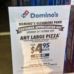 [NSW] Large Pizzas from $4.95 Pickup @ Domino's, Glenmore Park (Sydney)