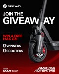 Win 1 of 3 Segway Max G3 Electric Scooters from Segway Au