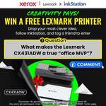 Win a Lexmark CX431ADW Colour Laser Printer Worth $539 from Ink Station