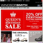 Windsor Smith Queen's Birthday Sale 20% off Everything Online. Plus Free Shipping