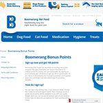 [Boomerang Pet Food] 100 Free reward points for signing up 