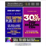 Secondspin - 20% off CDs, DVDs, Games + Free Shipping Today Only ($30 Min Spend)