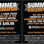 Pizza Capers - 3 Large Pizzas (Inc. Summer Collection) for $49.95 + Buy 1 Get 1 50% off