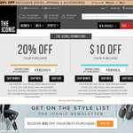 THE ICONIC - 20% off Code (Full Price Items Only), Min Spend $79 (or $10 off Min Spend $69)