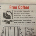 Free Coffee at Selected Bunnings Cafe. Voucher Required until 27/4