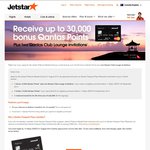 30,000 Bonus Qantas Points + 2 Qantas Club Passes $69 Annual Fee Jetstar Platinum MasterCard